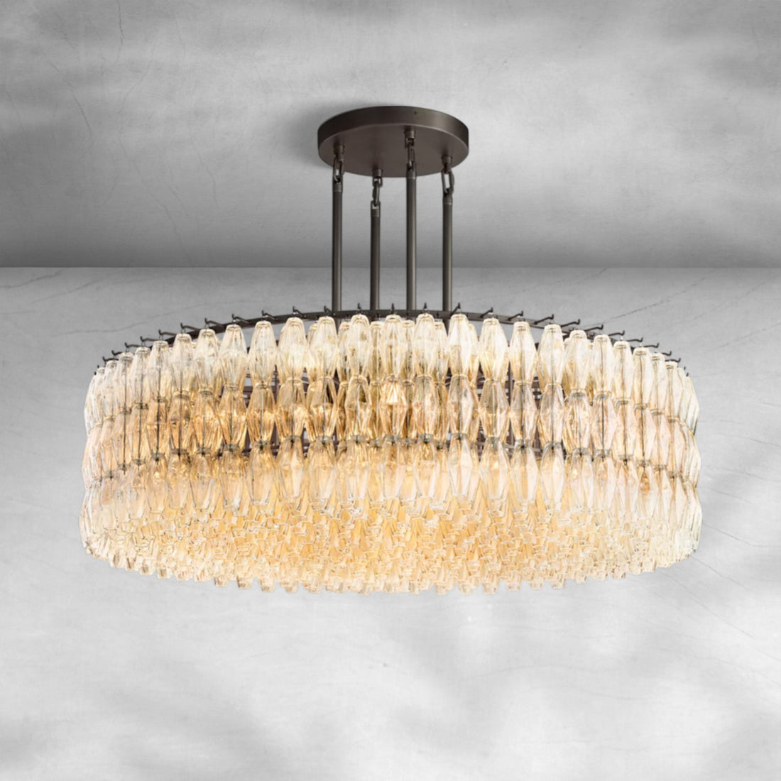 Chiaravalle Clear Glass Round Chandelier 37"47"62" - Camilalamps - CA-GA2023-C0833