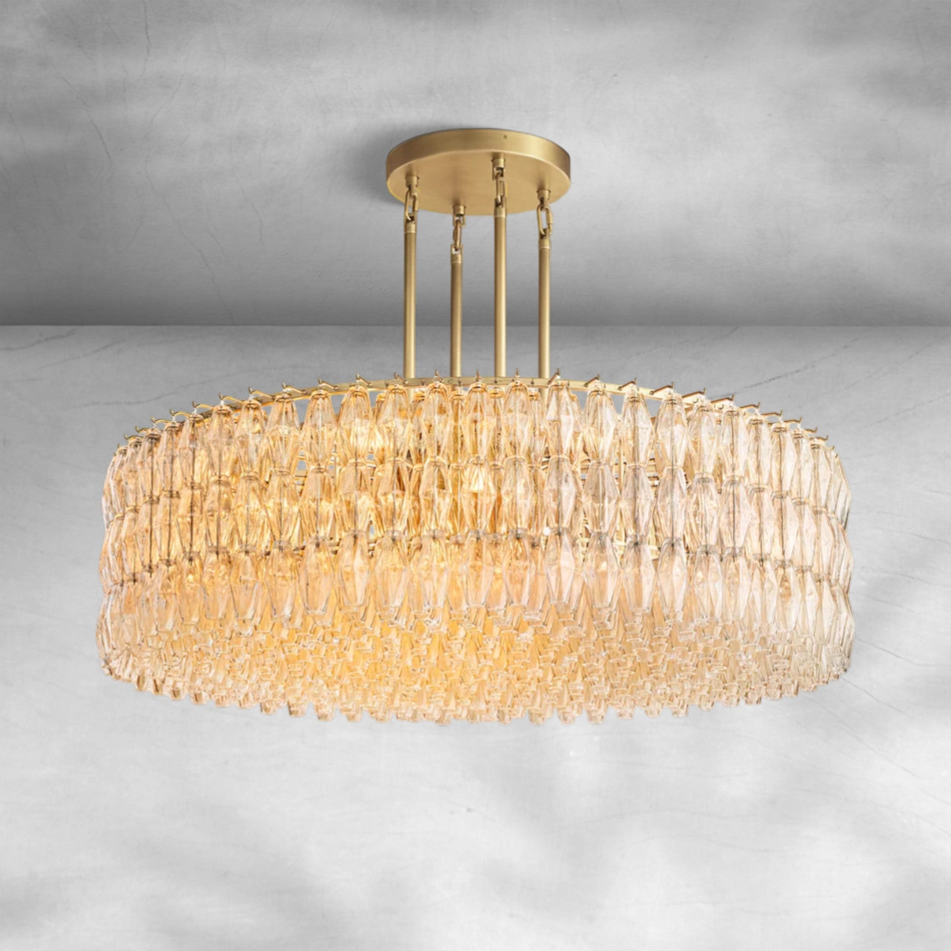 Chiaravalle Clear Glass Round Chandelier 37"47"62" - Camilalamps - CA-GA2023-C0833