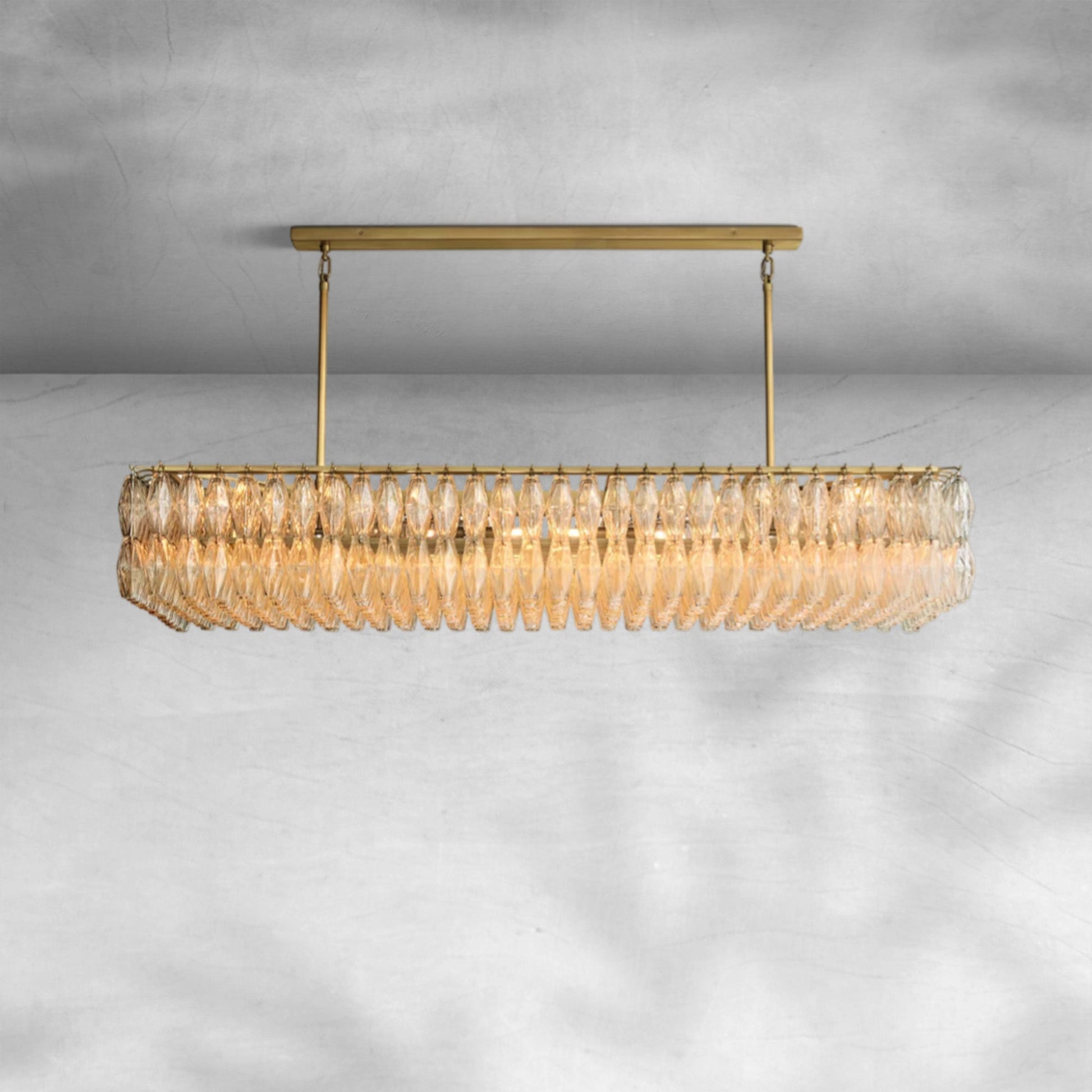 Chiaravalle Glass Rectangular Chandelier 74" - Camilalamps - CA-Chiaravalle-RC7401