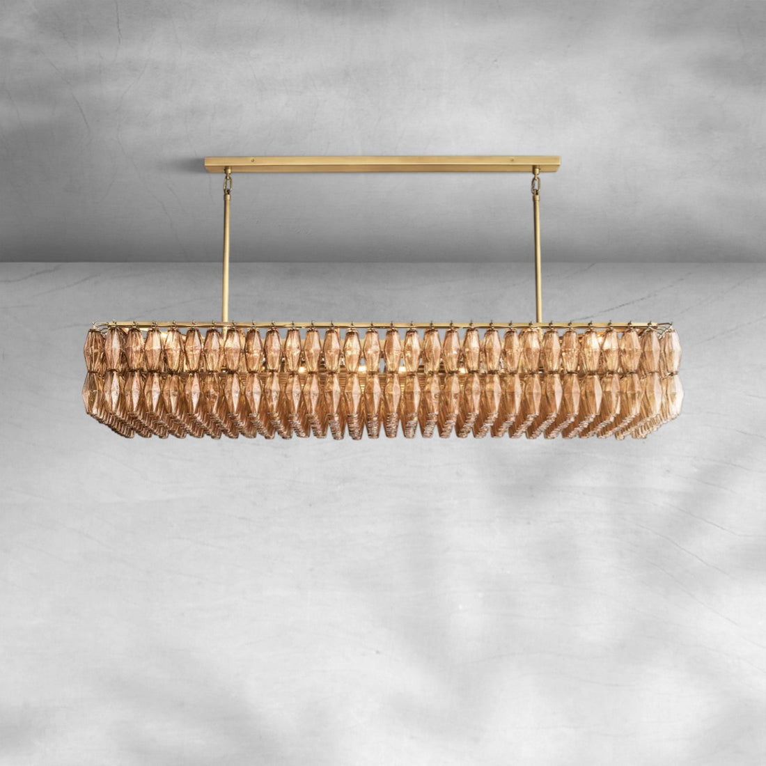 Chiaravalle Glass Rectangular Chandelier 74" - Camilalamps - CA-Chiaravalle-RC7402