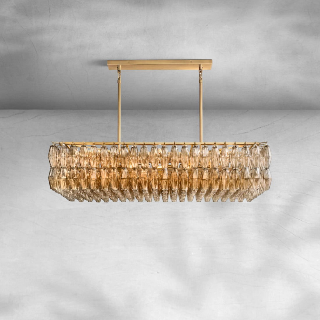 Chiaravalle Glass Rectangular Chandelier 54" - Camilalamps - CA-Chiaravalle-RC5402