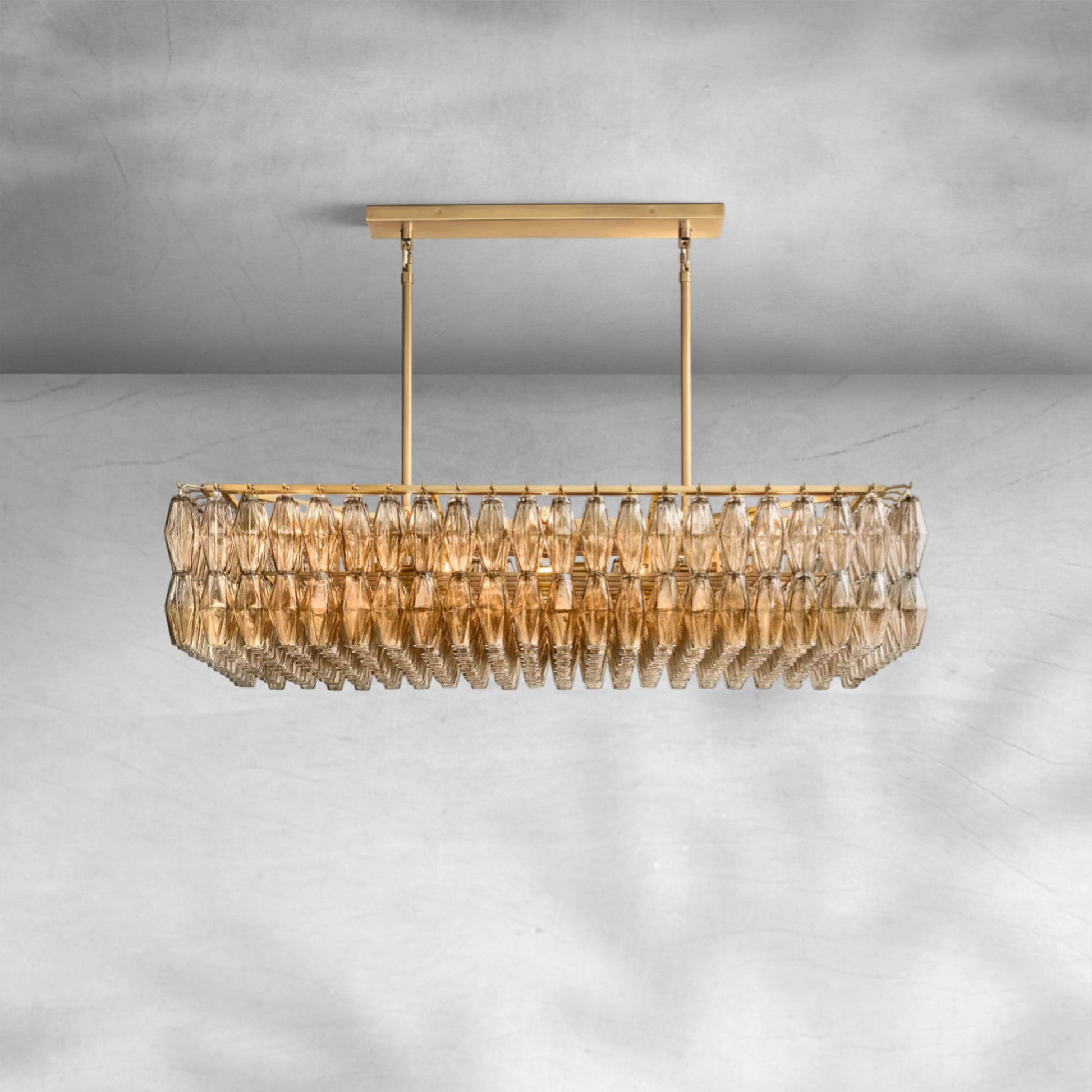 Chiaravalle Glass Rectangular Chandelier 54" - Camilalamps - CA-Chiaravalle-RC5402