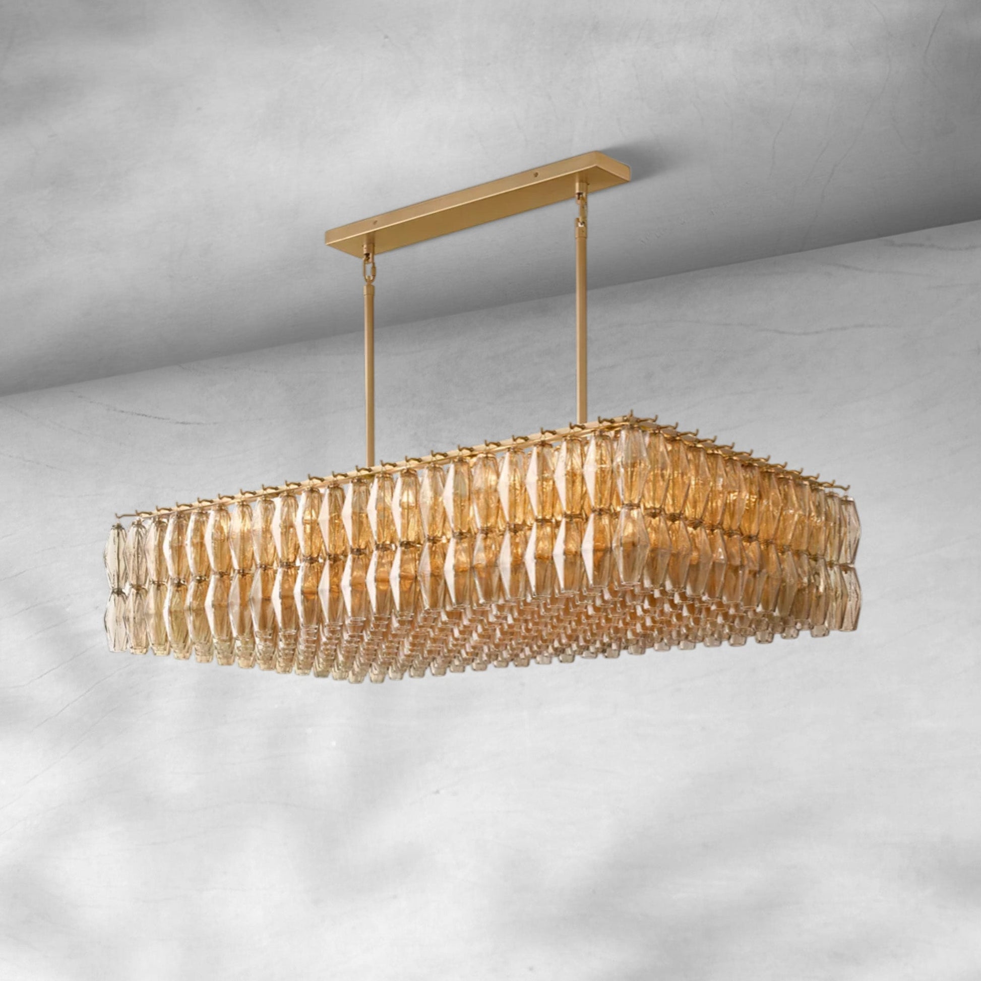 Chiaravalle Glass Rectangular Chandelier 54" - Camilalamps - CA-Chiaravalle-RC5406