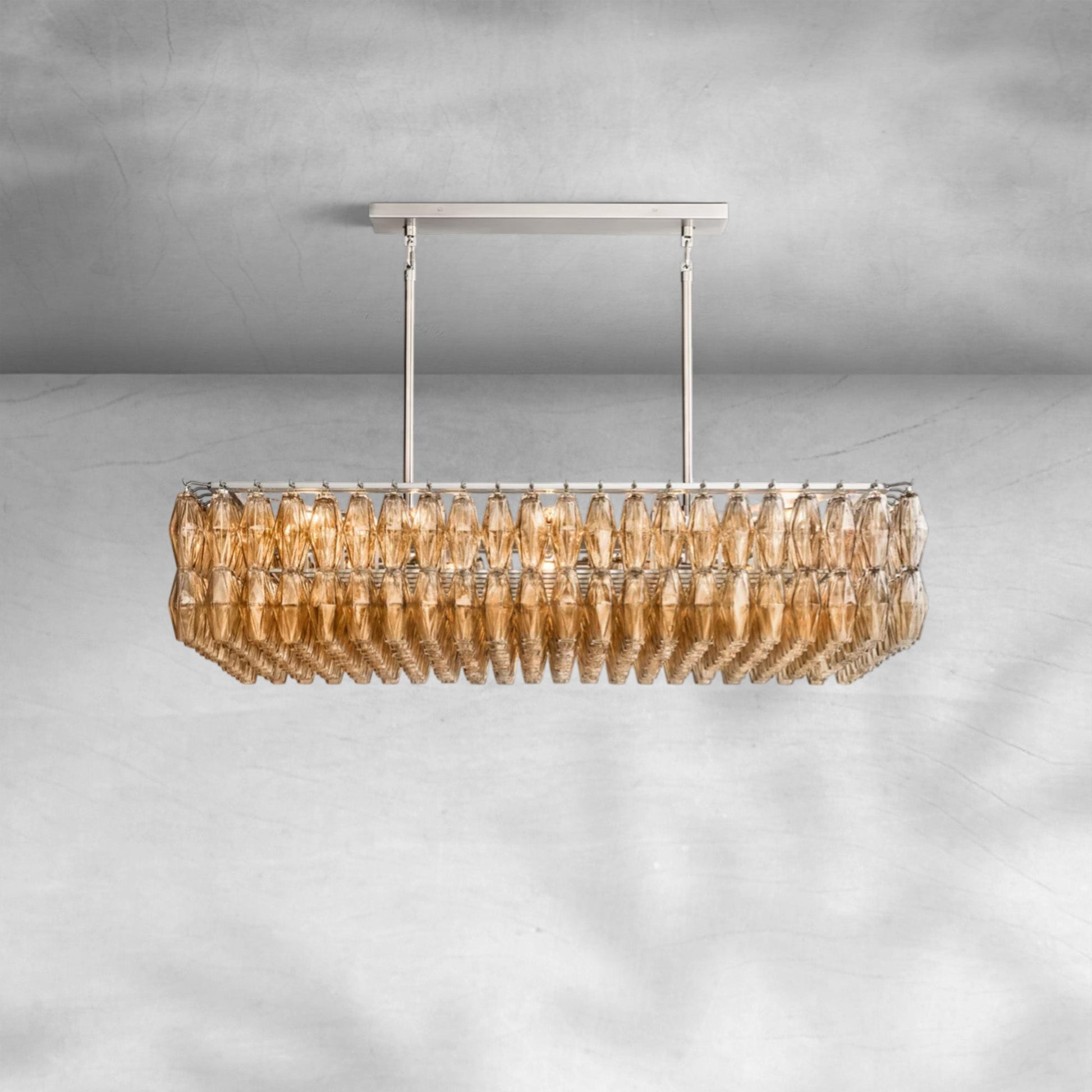 Chiaravalle Glass Rectangular Chandelier 54" - Camilalamps - CA-Chiaravalle-RC5406