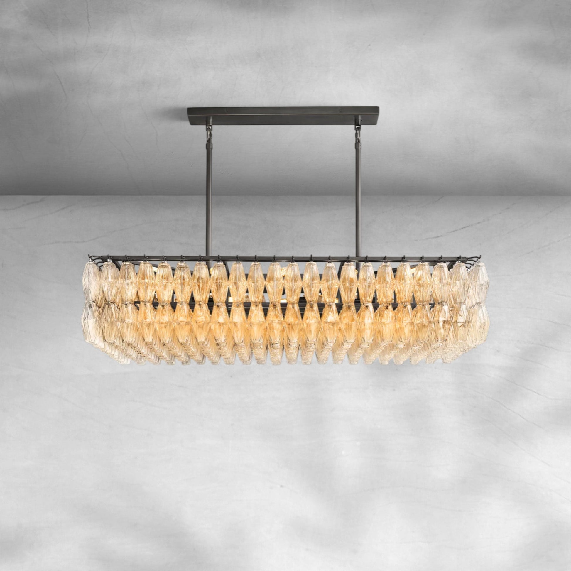 Chiaravalle Glass Rectangular Chandelier 54" - Camilalamps - CA-Chiaravalle-RC5403