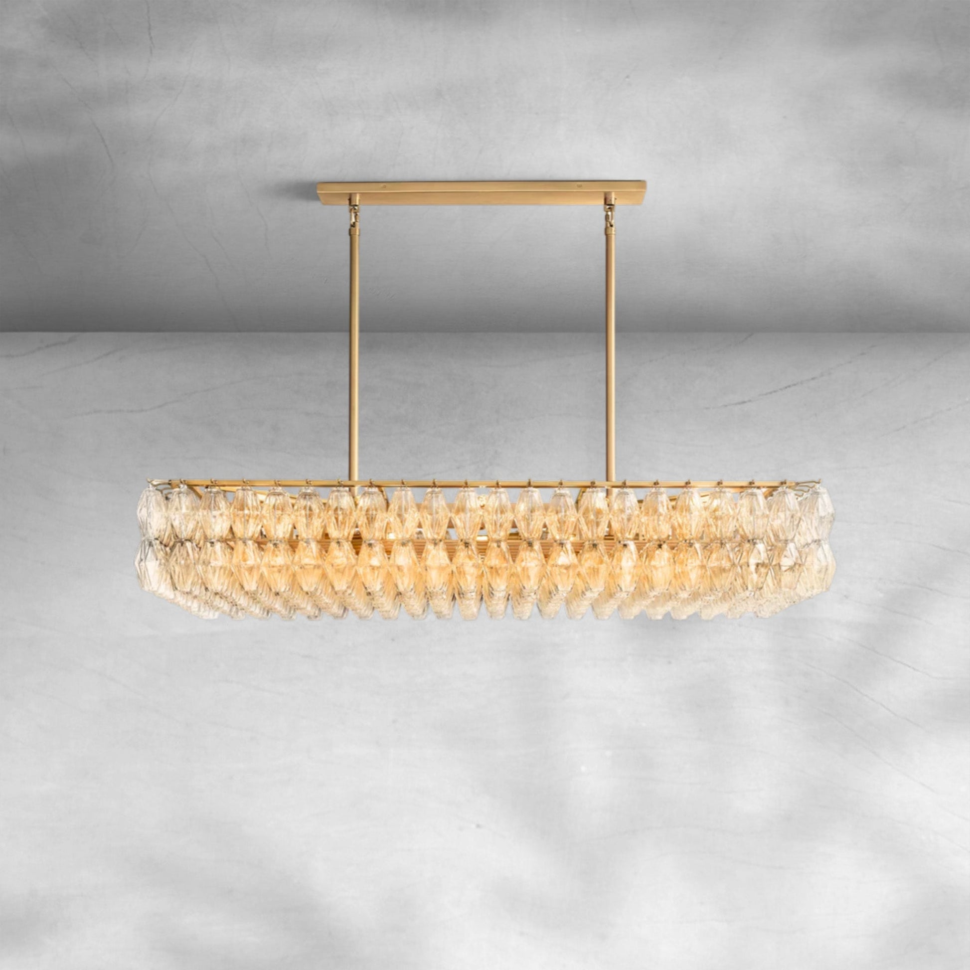 Chiaravalle Glass Rectangular Chandelier 54" - Camilalamps - CA-Chiaravalle-RC5401