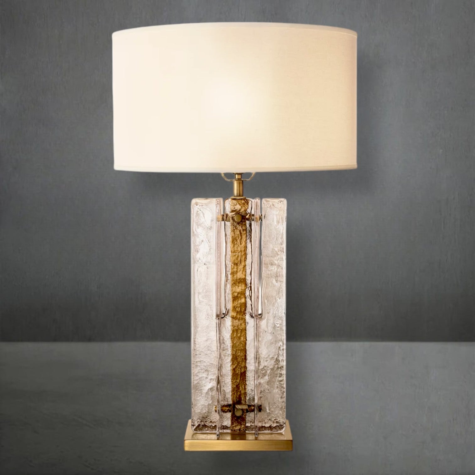 Lattace Smoke Glass Table Lamp 30" - Camilalamps - CA-Lattace-SL301