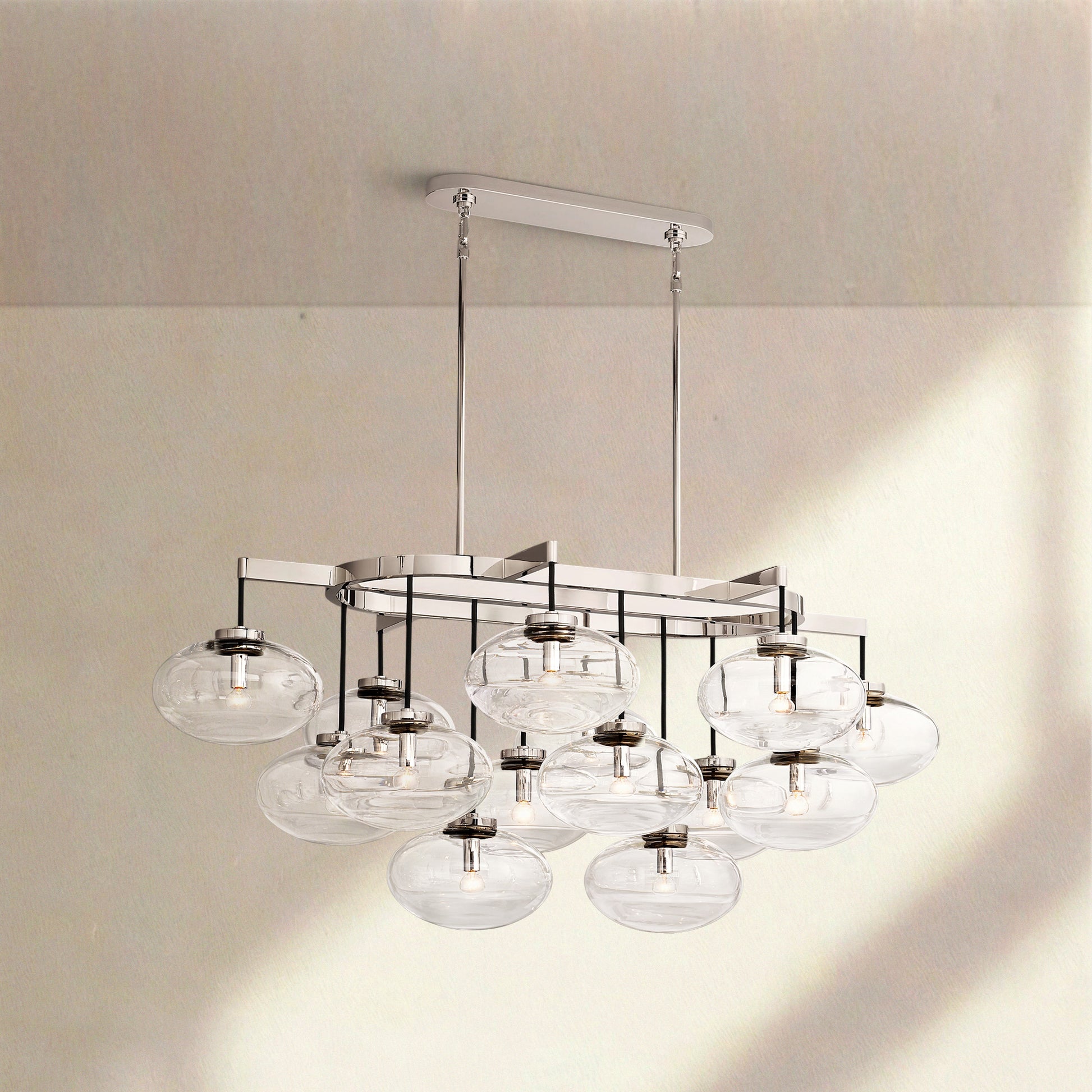Cabrlet Clear/Amber Glass Linear Chandelier - Camilalamps - BU-CAB-Linear-6