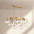 Cabrlet Clear/Amber Glass Linear Chandelier - Camilalamps - BU-CAB-Linear-2