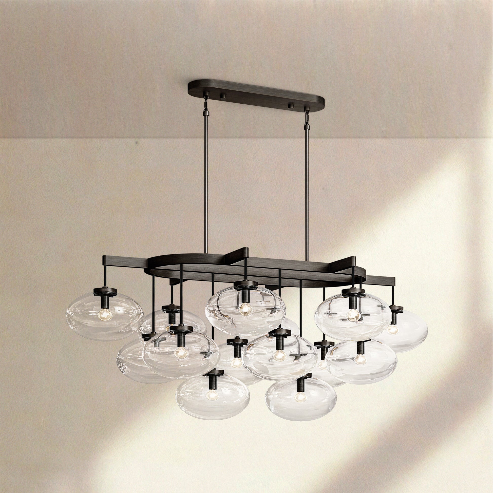 Cabrlet Clear/Amber Glass Linear Chandelier - Camilalamps - BU-CAB-Linear-4