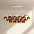 Cabrlet Clear/Amber Glass Linear Chandelier - Camilalamps - BU-CAB-Linear-11