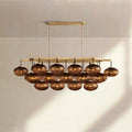 Cabrlet Clear/Amber Glass Linear Chandelier - Camilalamps - BU-CAB-Linear-7