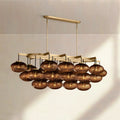 Cabrlet Clear/Amber Glass Linear Chandelier - Camilalamps - BU-CAB-Linear-1