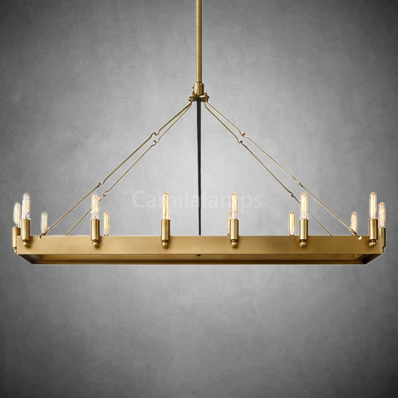 Vintage Filament Rectangular Chandelier