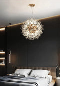 Alouette Modern Round Crystal chandelier Gold For Living Room, Bedroom Branch Chandelier Camilalamps   