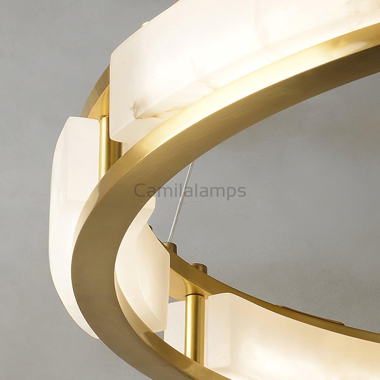 Qatar Alabaster Round Chandelier - Camilalamps - Qatar - 1418 - ? 31. - Brass - Warm - 5