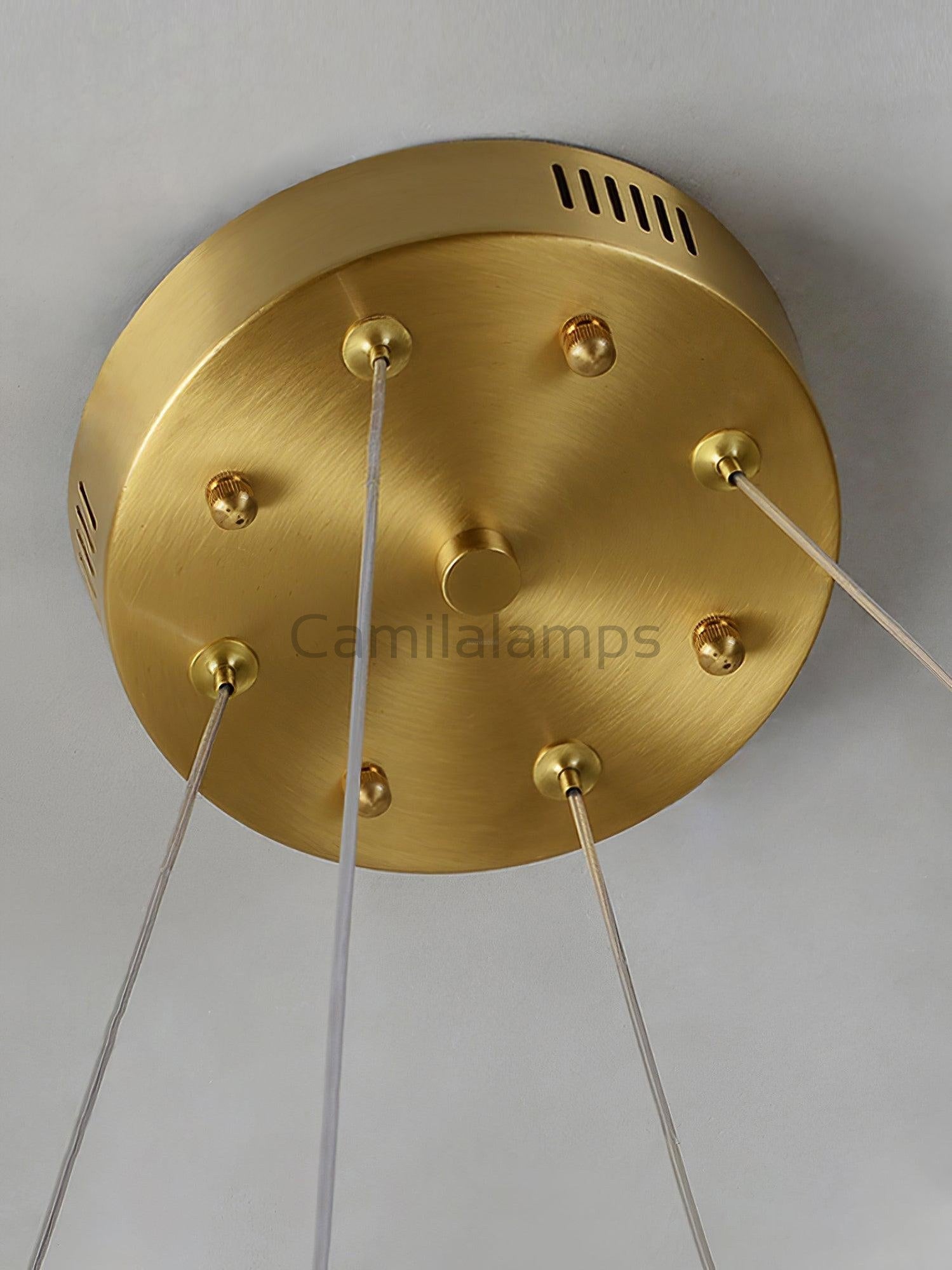 Qatar Alabaster Round Chandelier - Camilalamps - Qatar - 1418 - ? 31. - Brass - Warm - 5