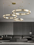 Qatar Alabaster Round Chandelier - Camilalamps - Qatar - 1418 - ? 31. - Brass - Warm - 5