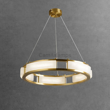 Qatar Alabaster Round Chandelier - Camilalamps - Qatar - 1418 - ? 15. - Brass - Warm - 1