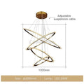 Quartz Crystal Chandelier Modern Suspended Hanging Light 4 Rings - Camilalamps - CAM - QUA - 01