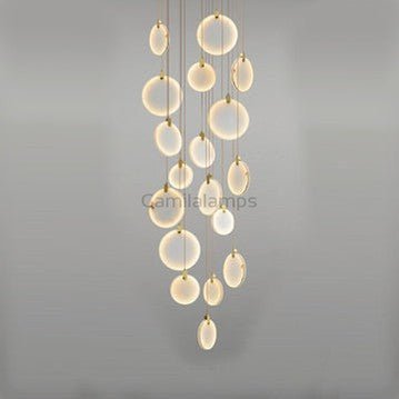 Queenie marble disc Long Round chandelier For Loft - Camilalamps - QUENNIE-19