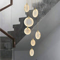 Queenie marble disc Long Round chandelier For Loft - Camilalamps - QUENNIE-12
