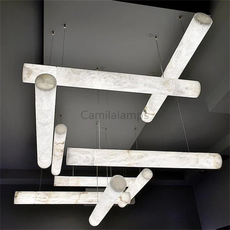 Quinlan Modern Alabaster Linear Chandelier - Camilalamps - CAM - M0540