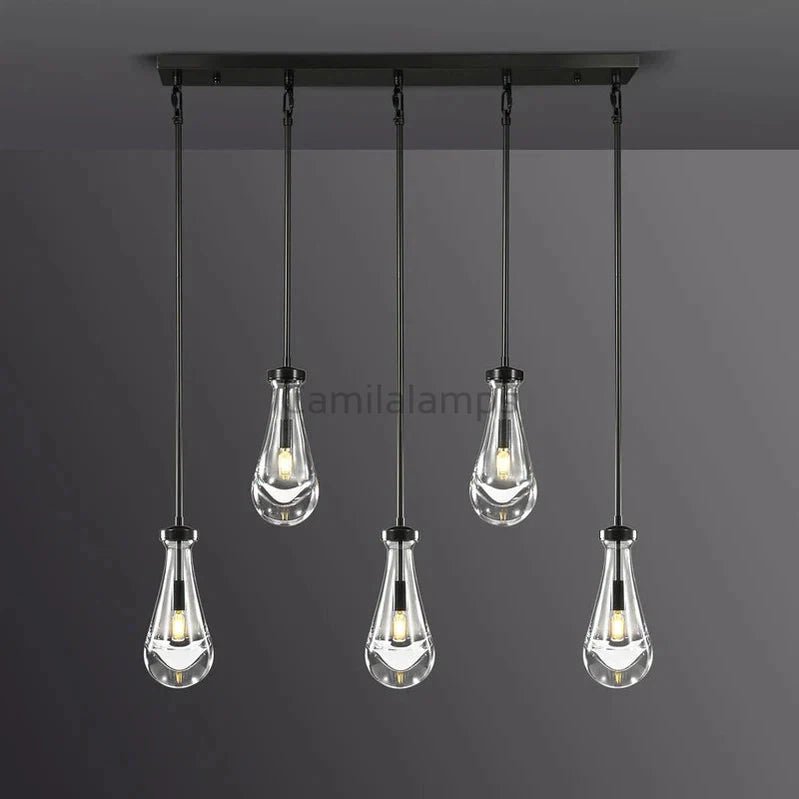 Raindrop 5 - Light Rod Rectangular Chandelier - Camilalamps - CA - RA2023 - C1253