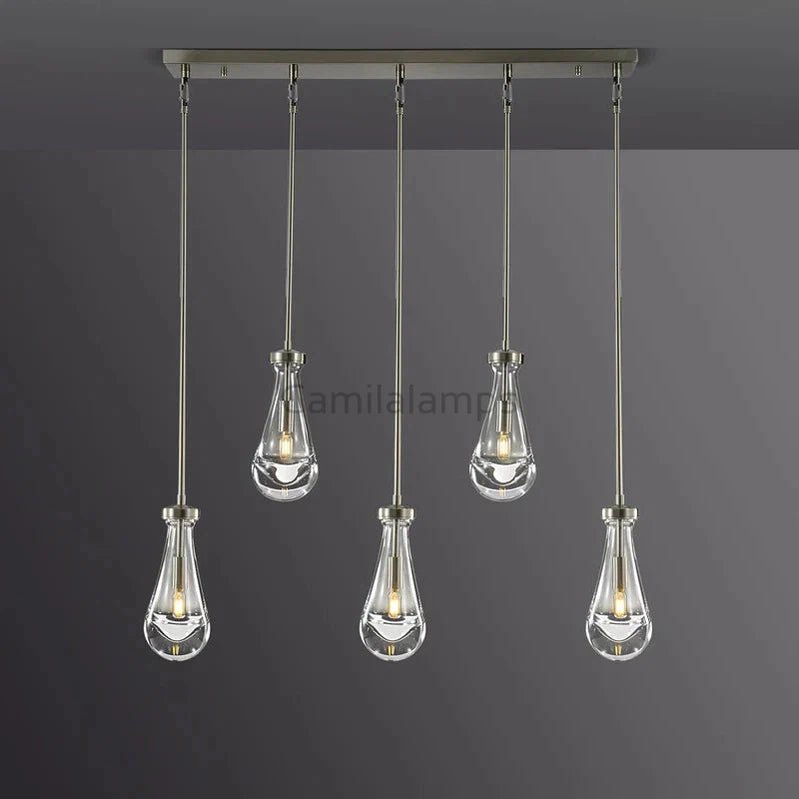 Raindrop 5 - Light Rod Rectangular Chandelier - Camilalamps - CA - RA2023 - C1255