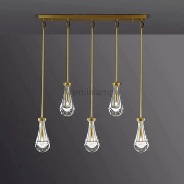 Raindrop 5 - Light Rod Rectangular Chandelier - Camilalamps - CA - RA2023 - C1253