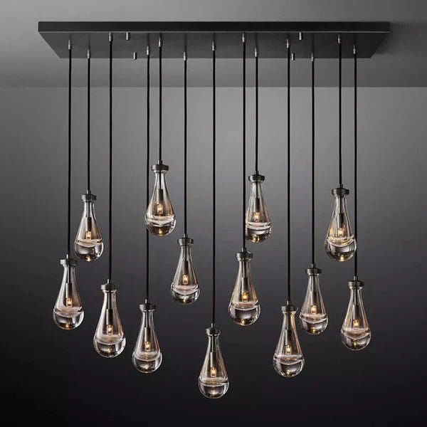 Raindrop Glass Linear Chandelier 54" - Camilalamps - Ca-1CH10154-12