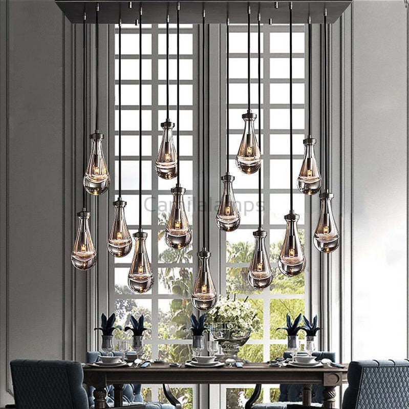 Raindrop Glass Linear Chandelier 54" - Camilalamps - Ca-1CH10154-11