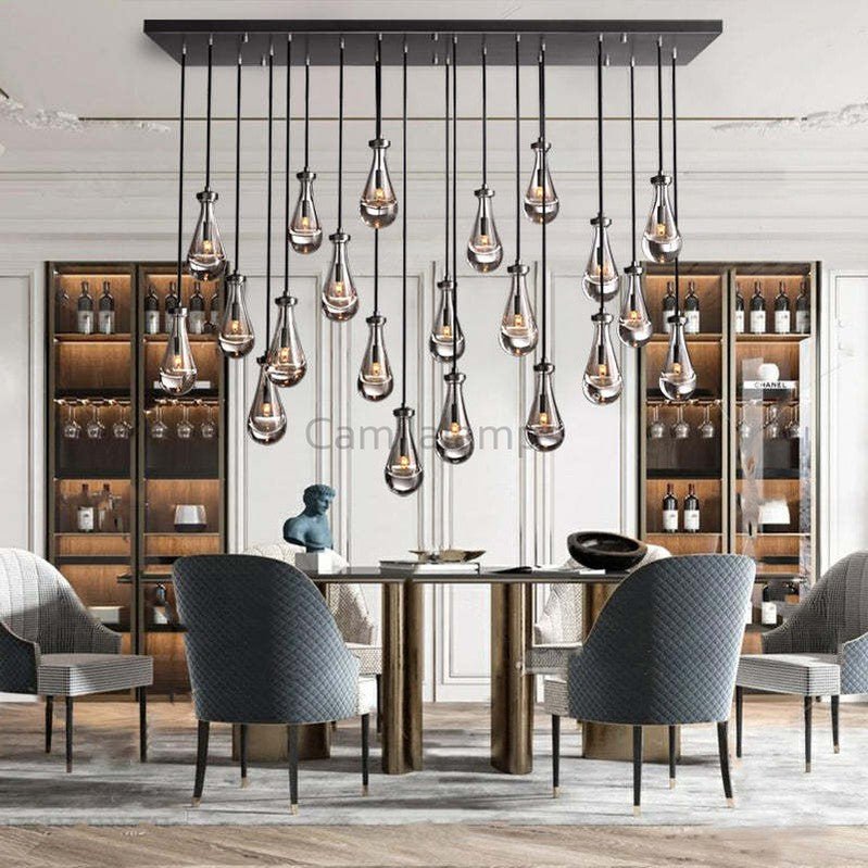 Raindrop Glass Linear Chandelier 54" - Camilalamps - CA - CH10154 - 1