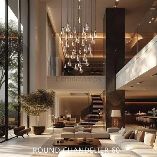 Raindrop Glass Linear Chandelier 72" - Camilalamps - CA - CH10172 - 1