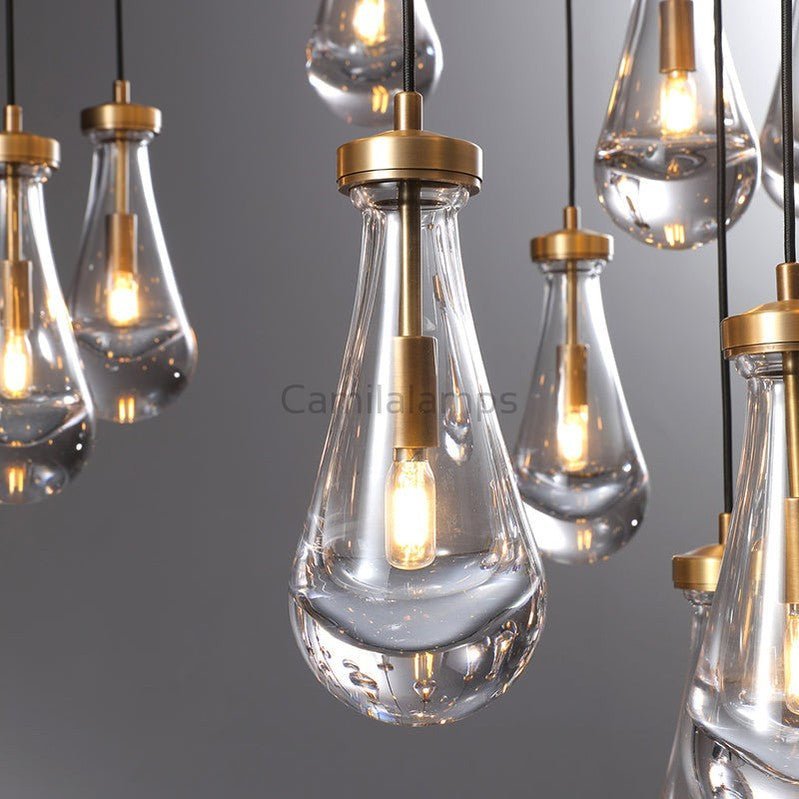 Raindrop Glass Linear Chandelier 72" - Camilalamps - Ca-1CH10172-11