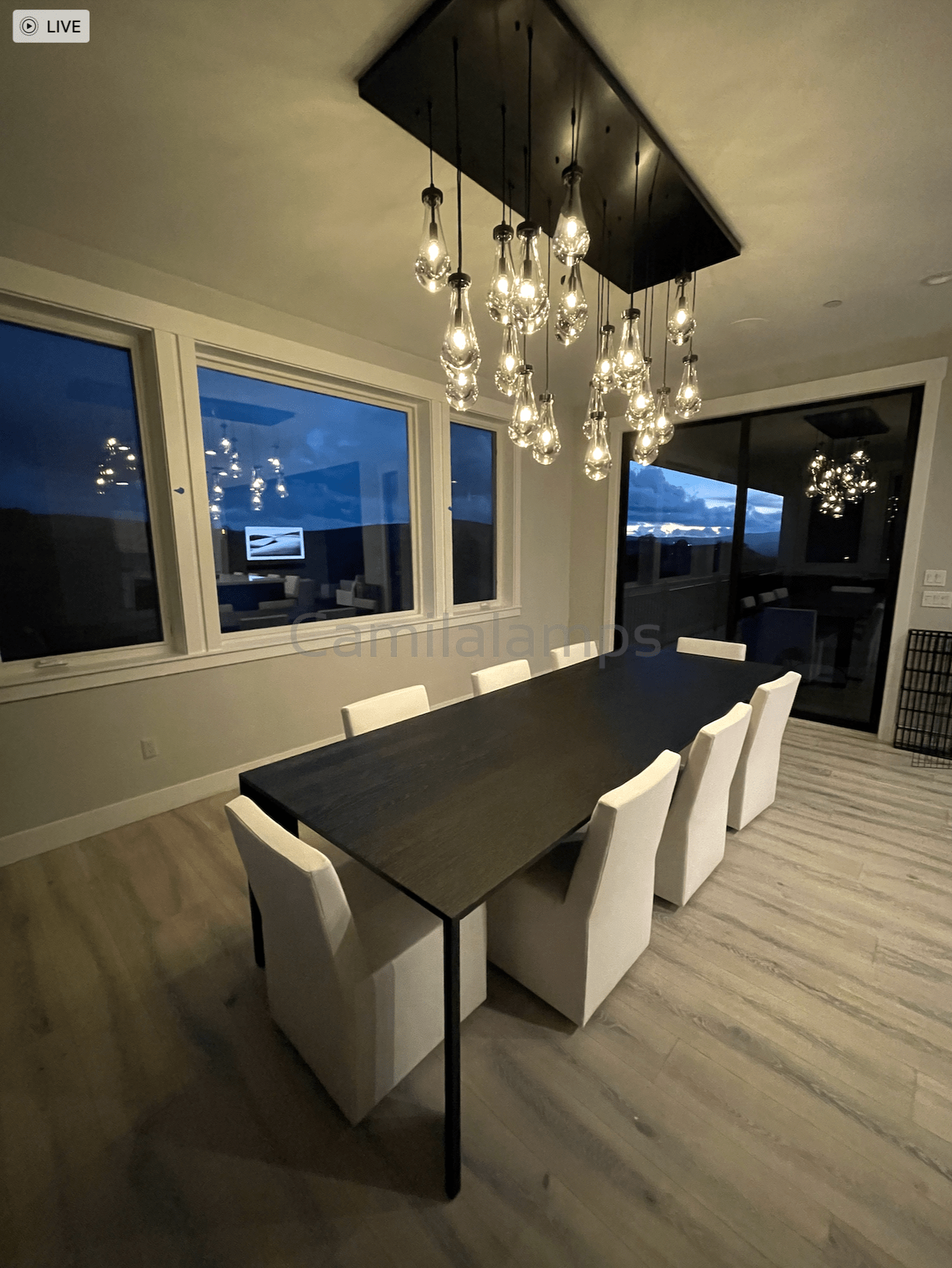 Raindrop Glass Linear Chandelier 72" - Camilalamps - Ca-1CH10172-11