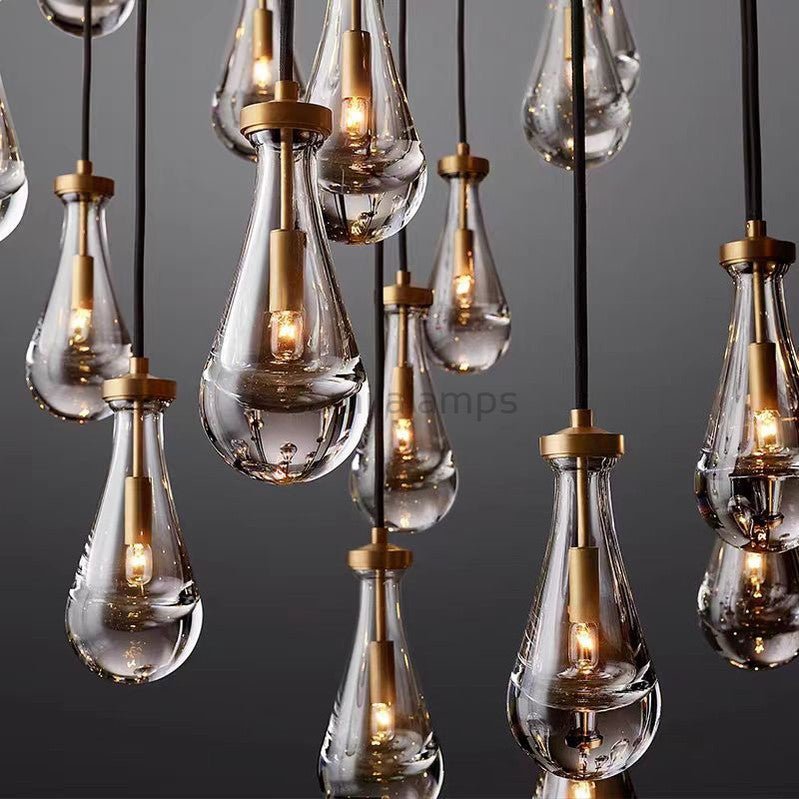 Raindrop Glass Round Chandelier 18" - Camilalamps - CA - CH10118 - 1