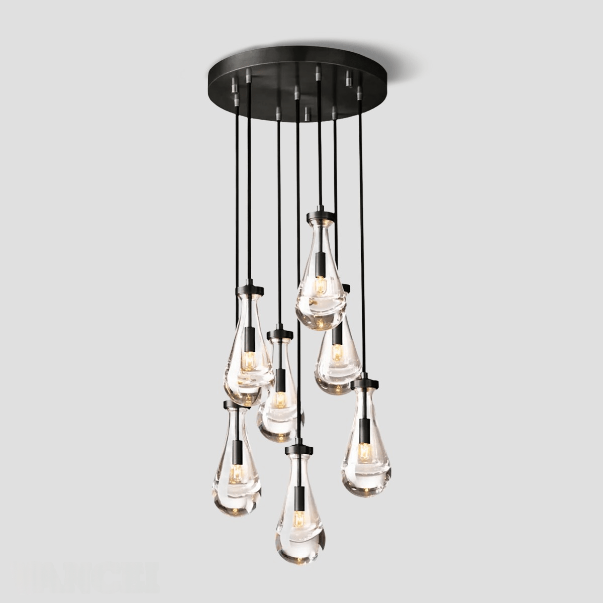 Raindrop Glass Round Chandelier 18" - Camilalamps - Ca-1CH10118-12
