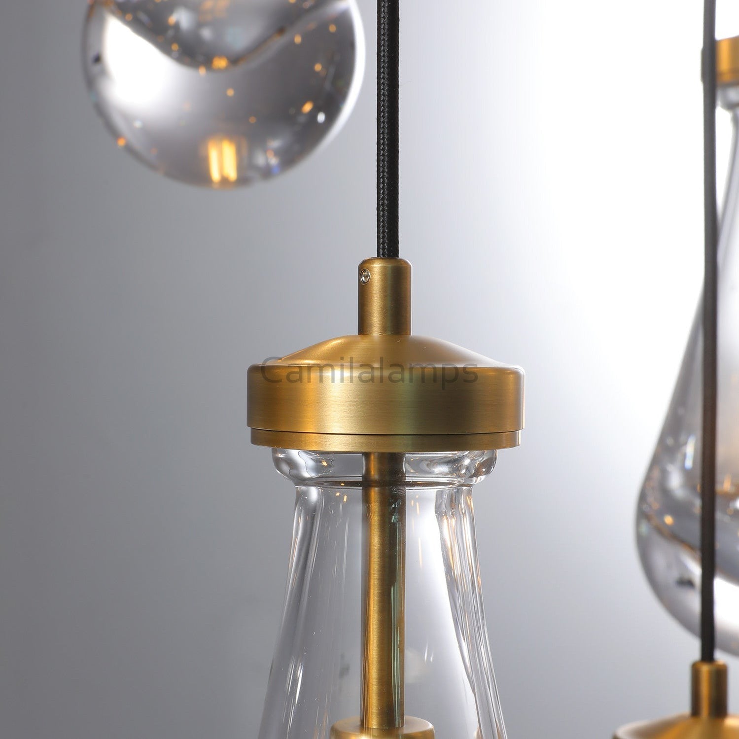 Raindrop Glass Round Chandelier 18" - Camilalamps - CA - CH10118 - 2