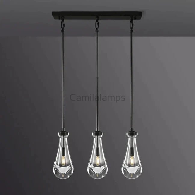 Raindrop Modern Linear Chandelier 3 - Lights L 22″ - Camilalamps - CA - Raind - 993 - 003