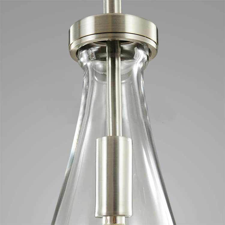 Raindrop Pendant Lights Set of 2,Kitchen Island Hanging Light Fixtures, Modern Art Raindrop Clear Solid Glass Chandelier for Dining Room for Porch, Corridor, Living Room - Camilalamps - B0CSPP5CY4