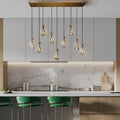 Raindrop Pendant Lights Set of 2,Kitchen Island Hanging Light Fixtures, Modern Art Raindrop Clear Solid Glass Chandelier for Dining Room for Porch, Corridor, Living Room - Camilalamps - B0CSPP5CY4