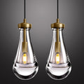 Raindrop Pendant Lights Set of 2,Kitchen Island Hanging Light Fixtures, Modern Art Raindrop Clear Solid Glass Chandelier for Dining Room for Porch, Corridor, Living Room - Camilalamps - B0BN7LCSN9