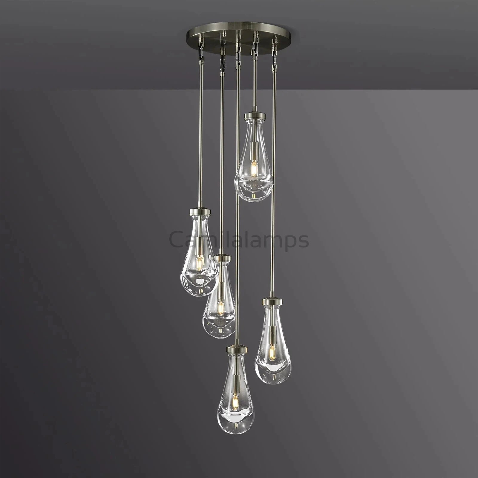 Raindrop Round Chandelier 5 Lights 14"D - Camilalamps - CA - RA2023 - C1259
