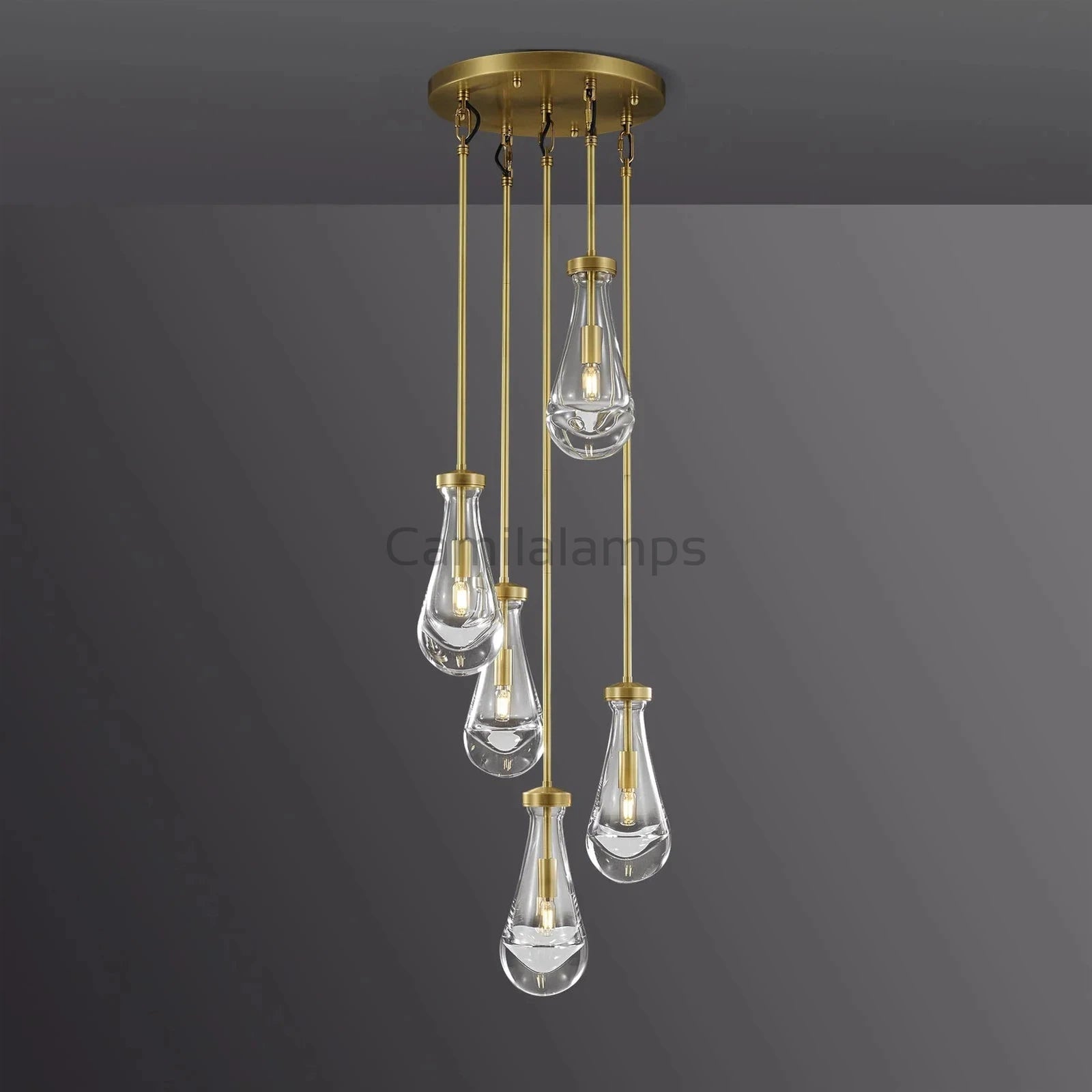 Raindrop Round Chandelier 5 Lights 14"D - Camilalamps - CA - RA2023 - C1259