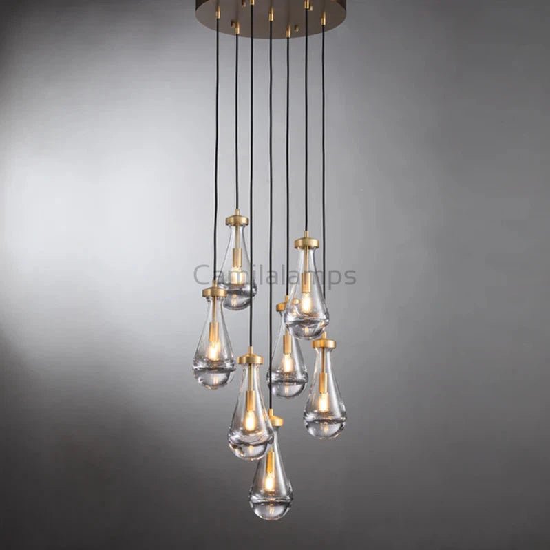 Raindrop Round Chandelier 5 Lights 14"D - Camilalamps - CA - RA2023 - C1259