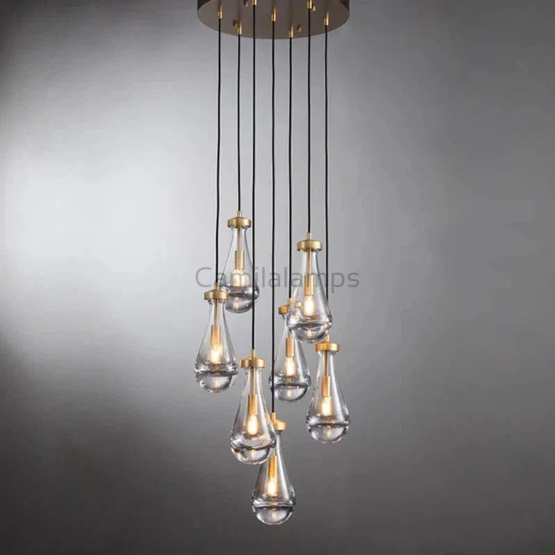 Raindrop Round Chandelier 5 Lights 14"D - Camilalamps - Ca-1Ra2023-1C1259