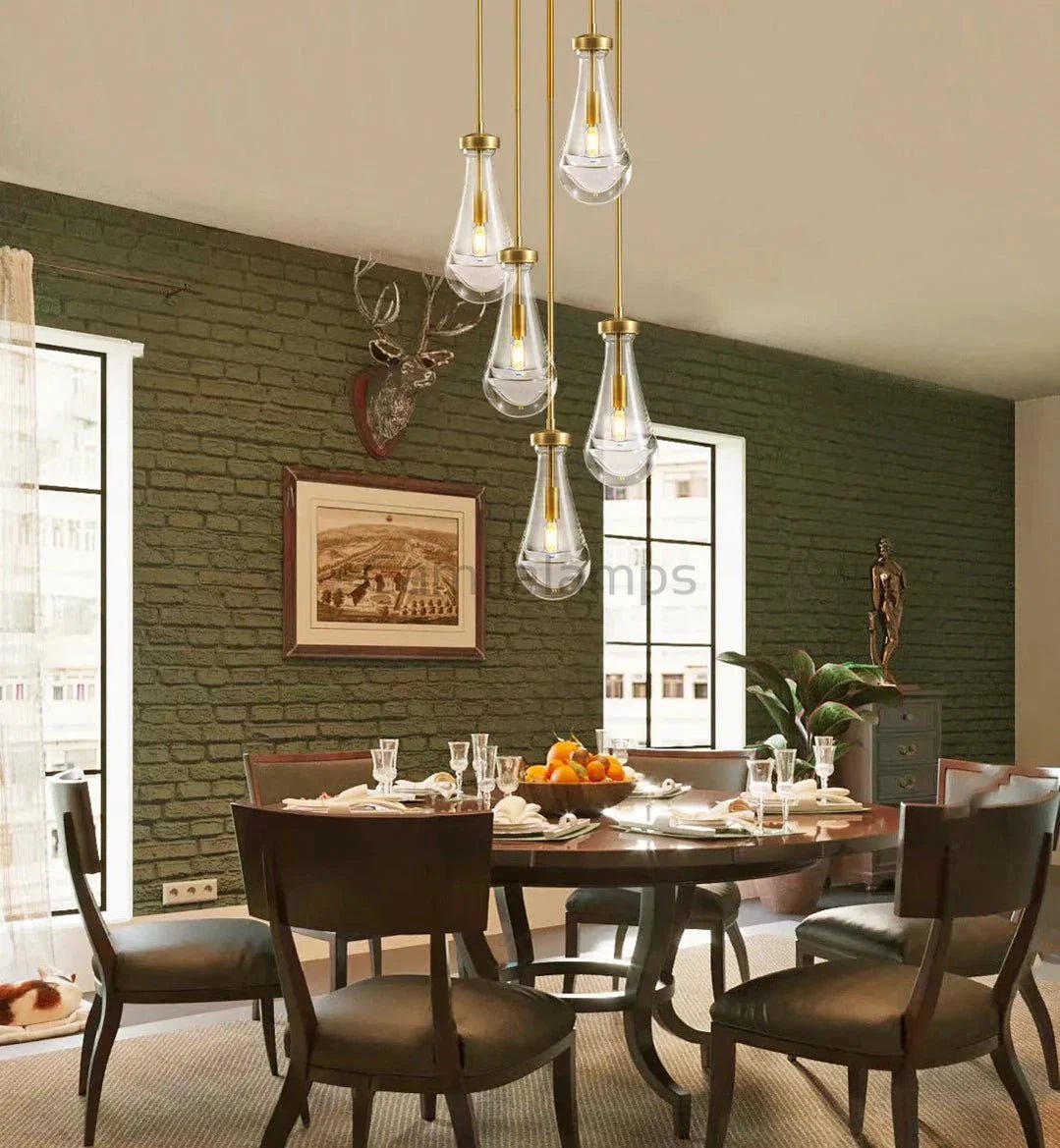 Raindrop Round Chandelier 5 Lights 14"D - Camilalamps - Ca-1Ra2023-1C1259