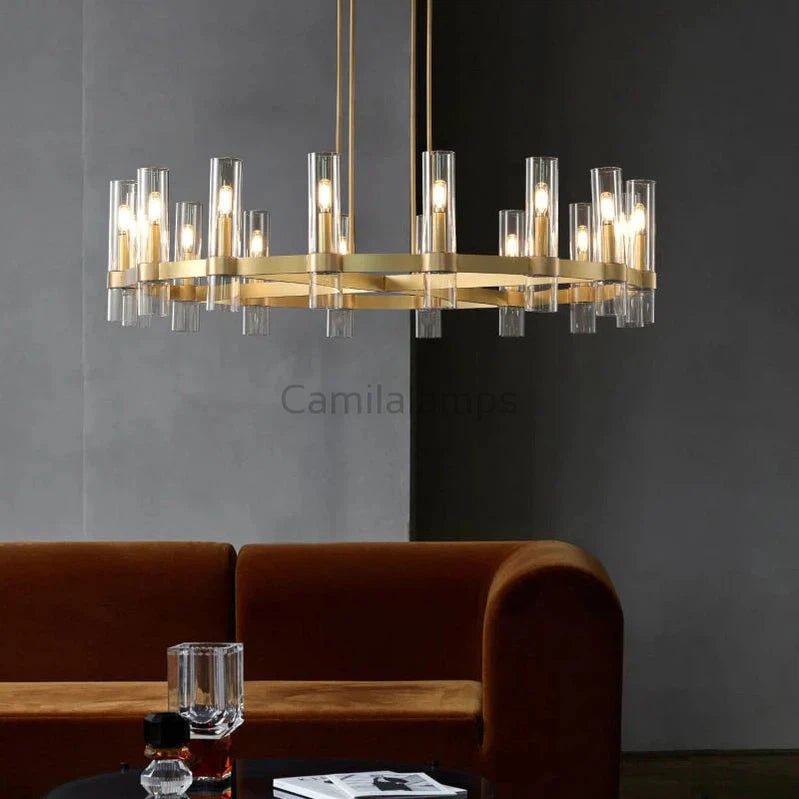 Ravelle Glass Round Chandelier 36" - Camilalamps - CA - CH20136 - 1