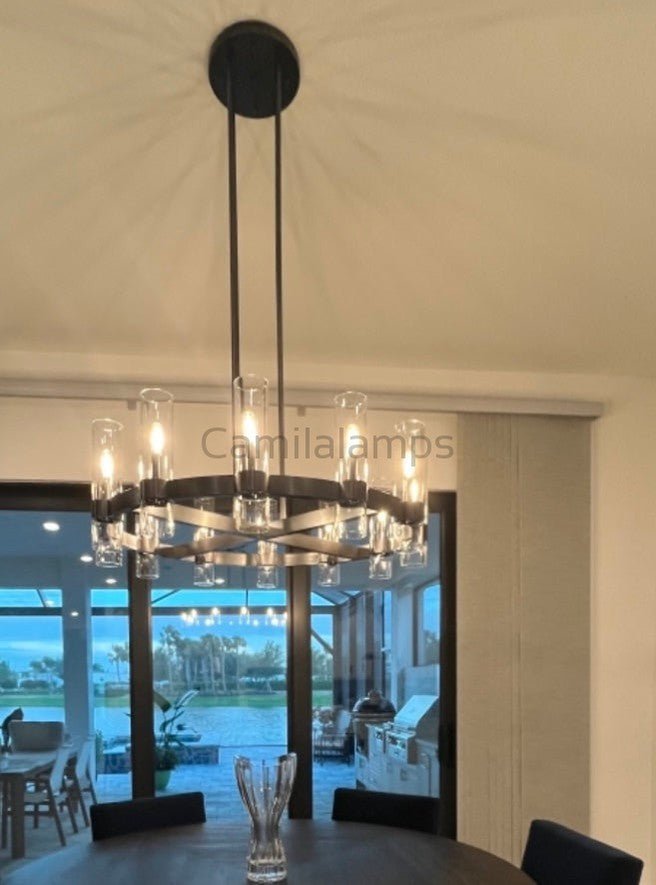 Ravelle Glass Round Chandelier 36" - Camilalamps - Ca-1CH20136-11